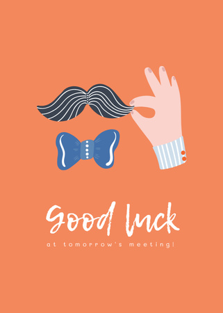 Good Luck at Tomorrow's Meeting Postcard 5x7in Vertical Design Template