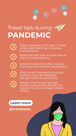 Designvorlage Travel Tips During Pandemic für Instagram Video Story