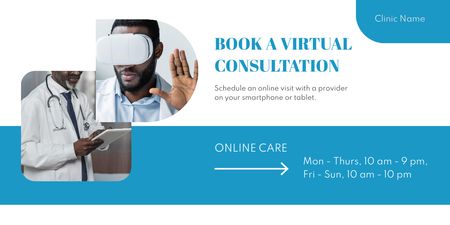 Virtual Healthcare Consultation Ad Twitter Design Template