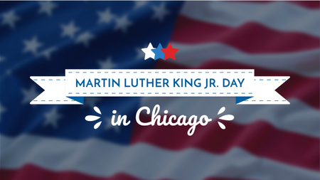 Designvorlage Martin Luther King Day Greeting with Flag für Youtube