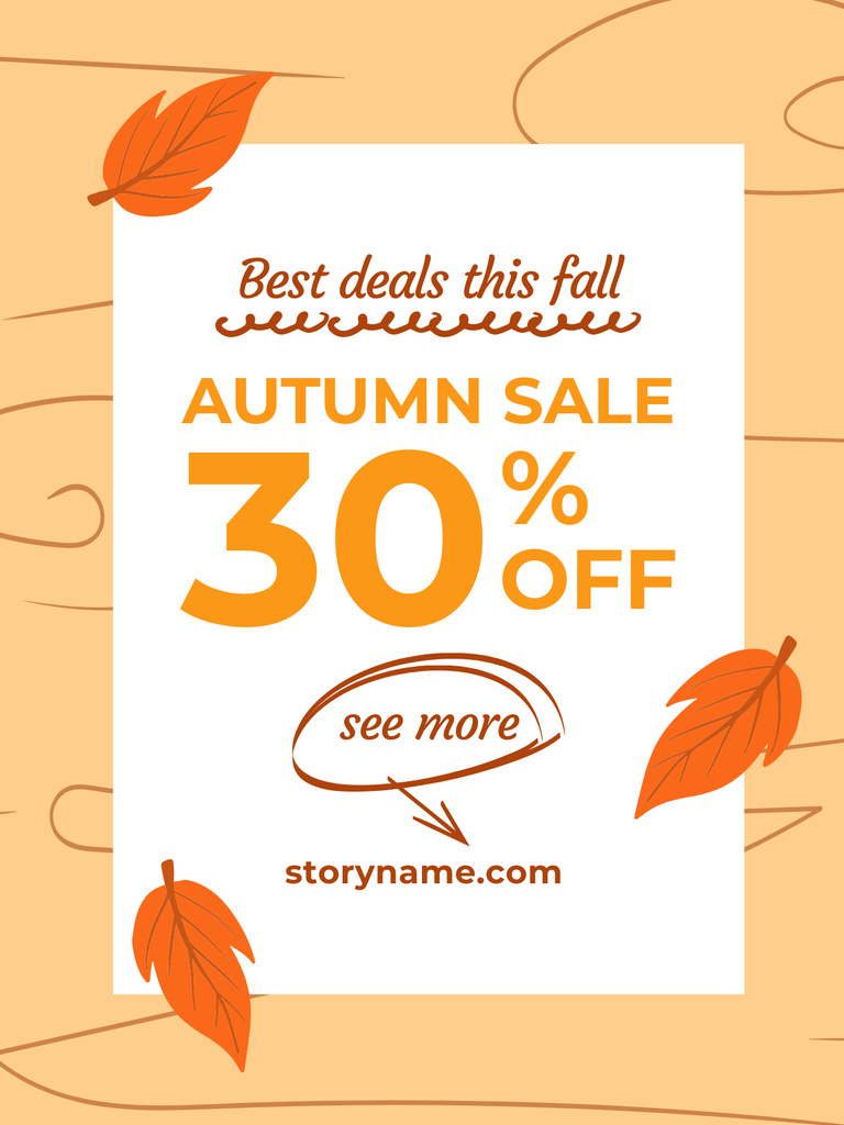 Autumn Sale Announcement with Discount Poster US Design Template