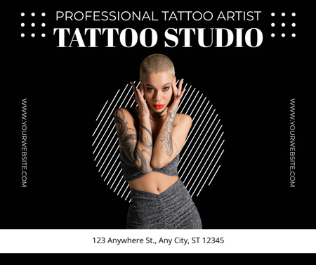 Plantilla de diseño de Safe And Creative Tattoo Studio Service Offer Facebook 