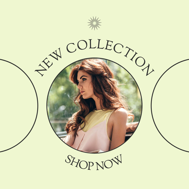 Ontwerpsjabloon van Instagram van Updated Fashion Collection Promotion In Green