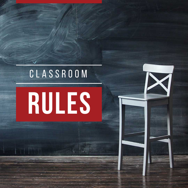 Ontwerpsjabloon van Instagram van Classroom rules with Chair