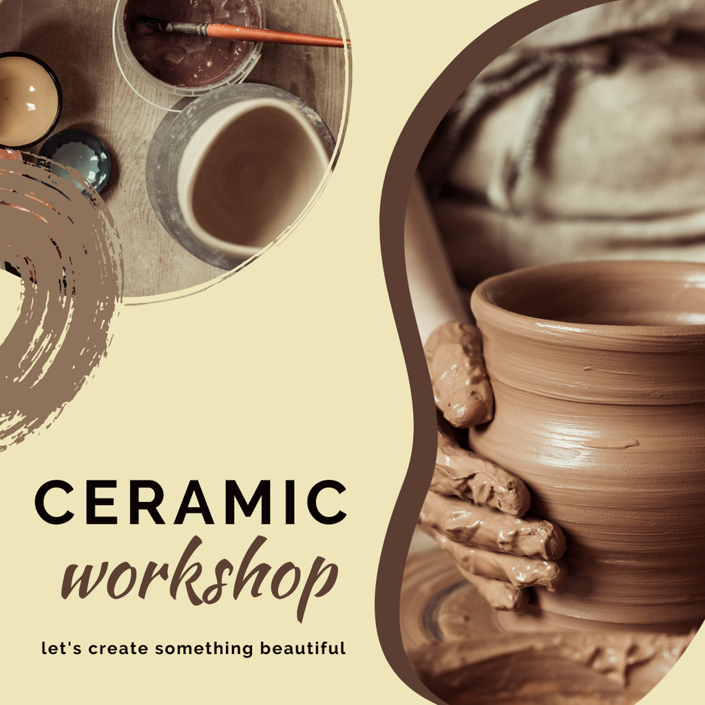 Ontwerpsjabloon van Instagram van Ceramic Workshop Invitation