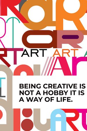 Creativity Quote on colorful Letters Tumblr Design Template