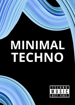 Plantilla de diseño de Minimal Techno Party announcement Flayer 