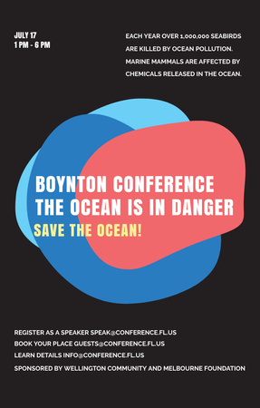 Ontwerpsjabloon van Invitation 4.6x7.2in van Ecologieconferentie over oceanen