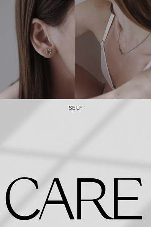 Skincare Ad with Tender Girl Pinterest Design Template