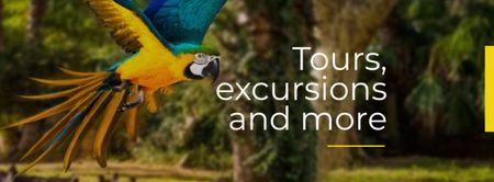 Exotic Tours Offer Parrot Flying in Forest Facebook cover Design Template