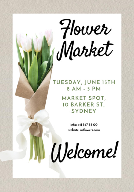 Flower Market Invitation Poster 28x40in Šablona návrhu