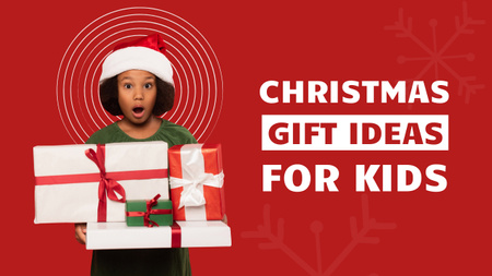Designvorlage Christmas Gift Ideas for Kids für Youtube Thumbnail