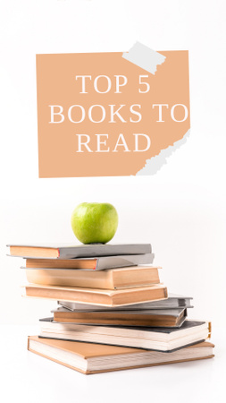 Ontwerpsjabloon van Instagram Story van boekenwinkel aankondiging met apple
