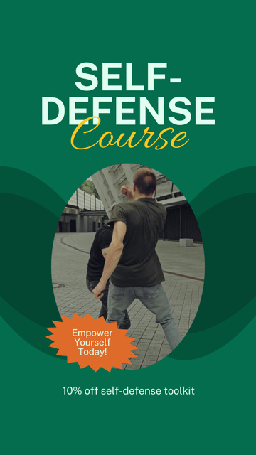 Men on Self-Defense Training Course Instagram Video Story Modelo de Design