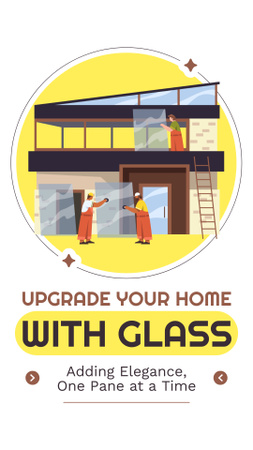 Služba instalace elegantních domácích skleněných oken Instagram Story Šablona návrhu