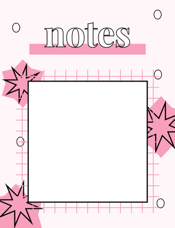 Designvorlage Tasks Planning with Stars In Pink für Notepad 107x139mm