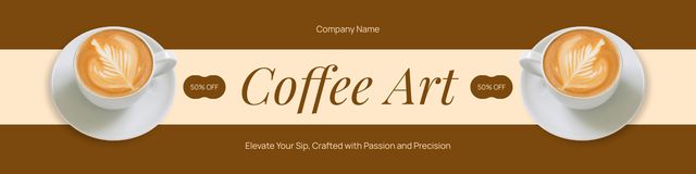 Plantilla de diseño de Coffee Art With Cream At Half Price Offer In Coffee Shop Twitter 