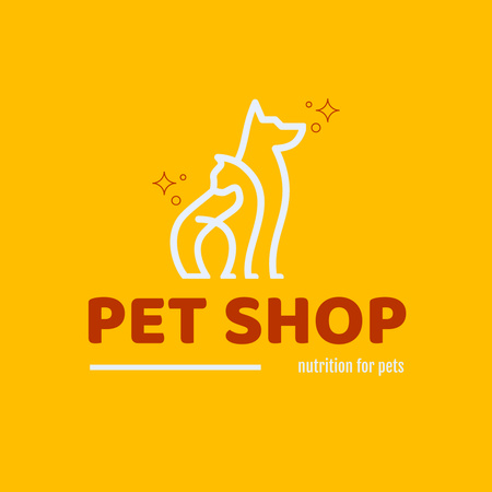 Pet Shop márkajelzés sárgán Animated Logo tervezősablon