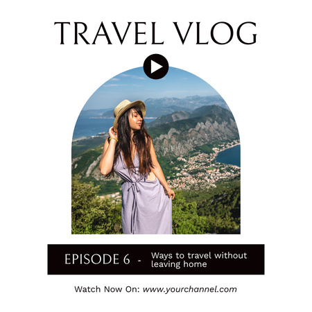 Designvorlage Travel Blog Promotion with Attractive Woman für Instagram