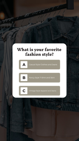 Designvorlage What is Your Favorite Fashion Style für Instagram Story