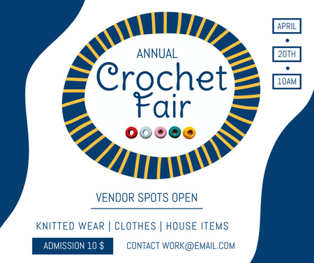 Crochet Goods Fair Announcement Facebook Modelo de Design