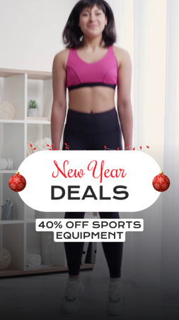 Discounts For Sports Equipment Due To New Year TikTok Video Design Template