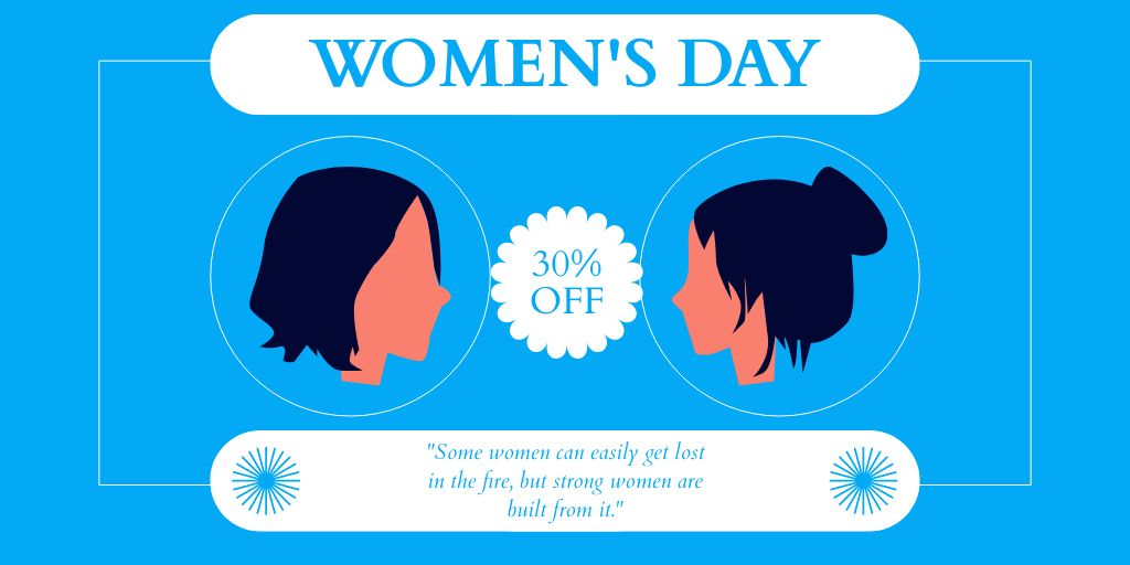 Discount Offer on Women's Day Twitter tervezősablon