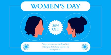 Modèle de visuel Offre de réduction à l'occasion de la Journée de la femme - Twitter