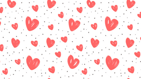 Ontwerpsjabloon van Zoom Background van Valentijnsdagviering met illustratie van rode harten