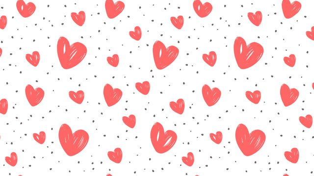 Valentine's Day Celebration with Illustration of Red Hearts Zoom Background Design Template