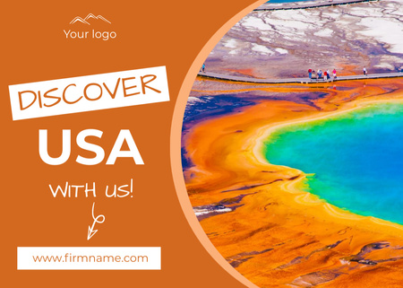 USA Travel Tour Offer In Orange Postcard 5x7in tervezősablon