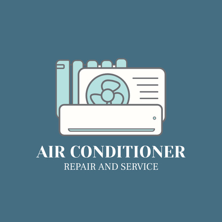 Serviço de conserto de ar condicionado Logo Modelo de Design