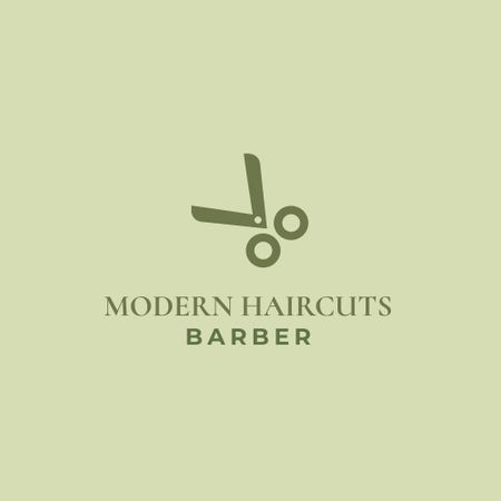 Template di design Barbershop Ad with Scissors Logo