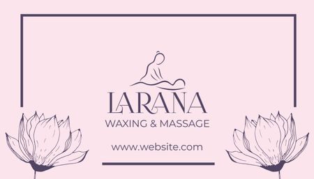 Platilla de diseño Waxing and Massage Sessions Discount Program Business Card US