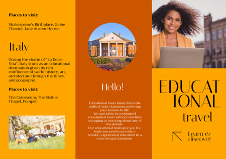 Educational Tours Ad Brochure Din Large Z-fold Design Template