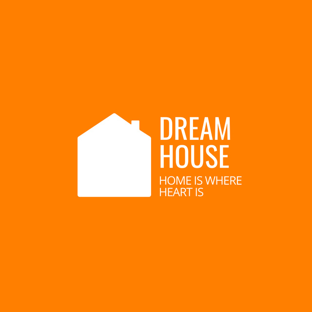 Designvorlage Building Company Advertisement on Orange für Logo 1080x1080px