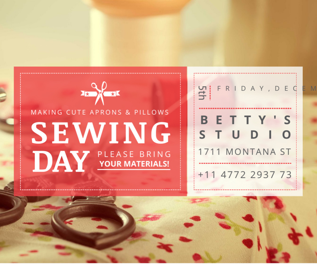 Ontwerpsjabloon van Medium Rectangle van Sewing day event 