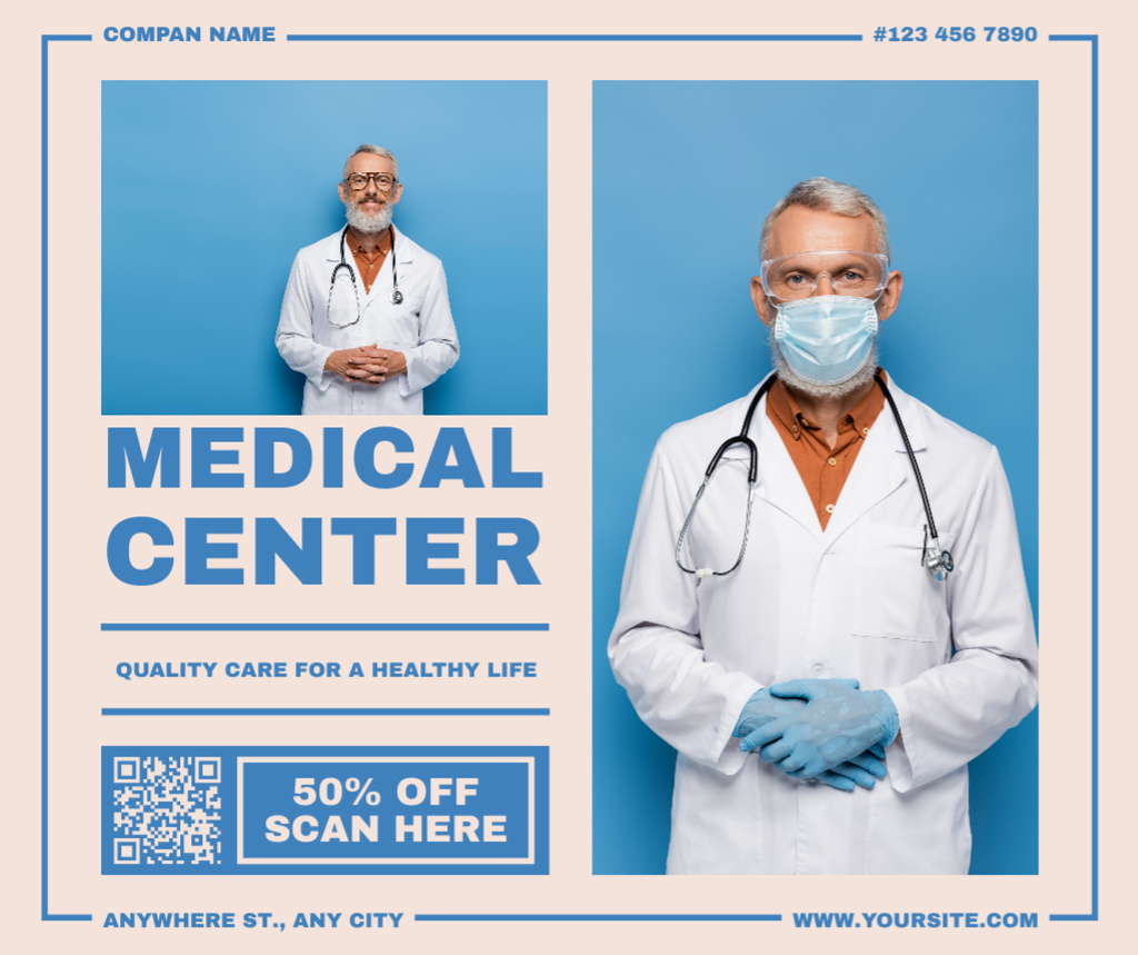 Discount Offer on Healthcare Services Facebookデザインテンプレート