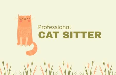 Professional Cat Sitter Business Card 85x55mm Design Template