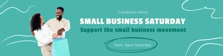 Support Small Business Movement with Customers Twitter Design Template