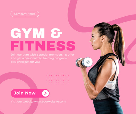 Designvorlage Angebot zur Mitgliedschaft im Fitnessstudio für Damen für Facebook