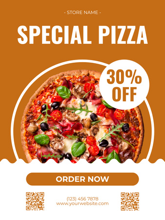 Discount Offer for Special Pizza Poster US Design Template
