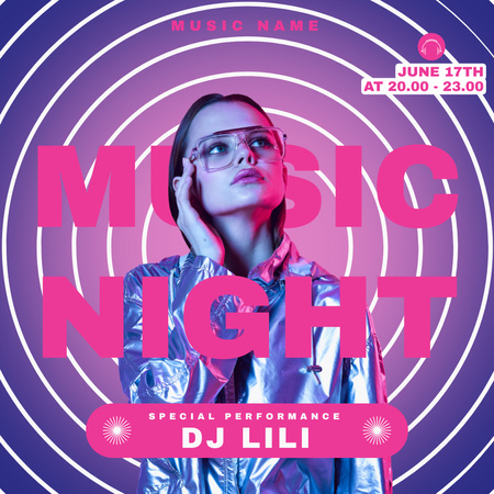 Music Night Event Announcement Instagram Design Template