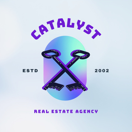 Purple Keys And Real Estate Firm Promotion Animated Logo Design Template