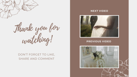 Wedding Episodes With Flowers And Ceremony YouTube outro Design Template