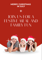 Invitation to Christmas Family Party with Delicious Meal
