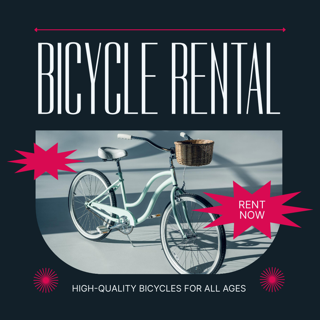 Rent Urban Bicycle Now Instagram AD Šablona návrhu