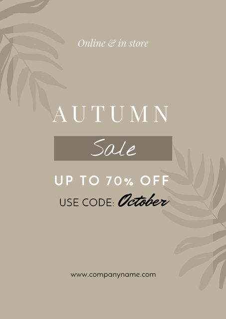 Fall Sale Highlights with Illustration of Leaves Poster B2 Design Template