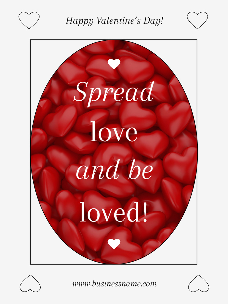 Valentine's Phrase with Cute Red Hearts Poster US tervezősablon