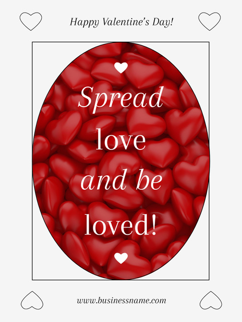 Modèle de visuel Valentine's Phrase with Cute Red Hearts - Poster US